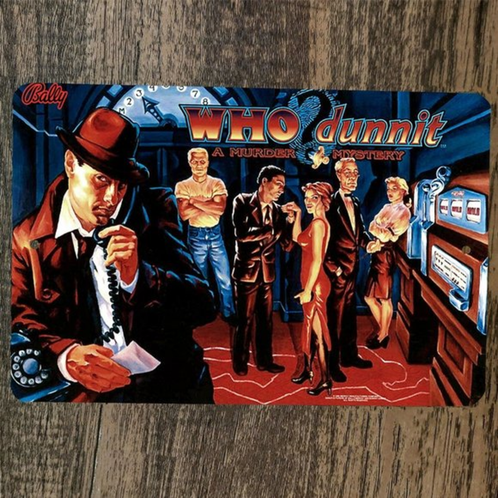Who Dunnit Murder Mystery Arcade Video Game 8x12 Metal Wall‎ Sign Poster
